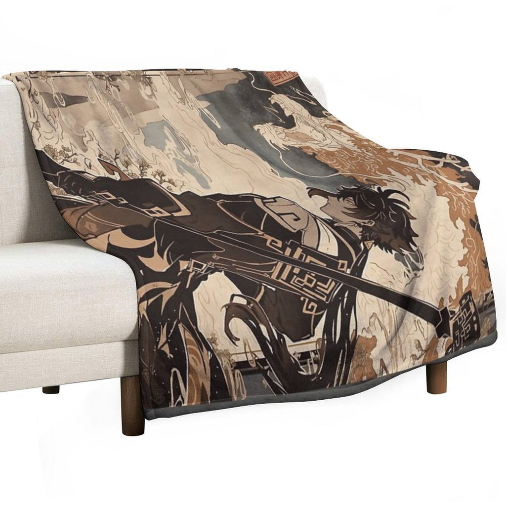 Traditional Zhongli Versatility Throw Blanket