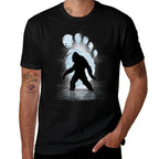 Bigfoot Footprint Moon Light Funny Sasquatch  Eco-friendly Material T-Shirt