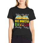 School Bus Monitor Bus Aide Attendant Bus Monitor  Wrinkle-resistant T-Shirt