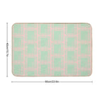 Pink And Green Patterns  Repositionable Bath Mat