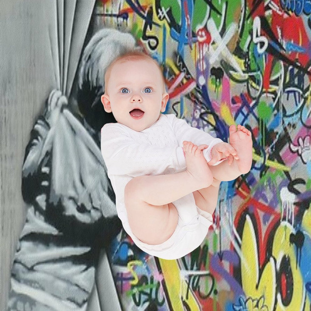 Behind The Curtain - Martin Whatson (Wynwood Walls Edition)  Miami Comfort Throw Blanket