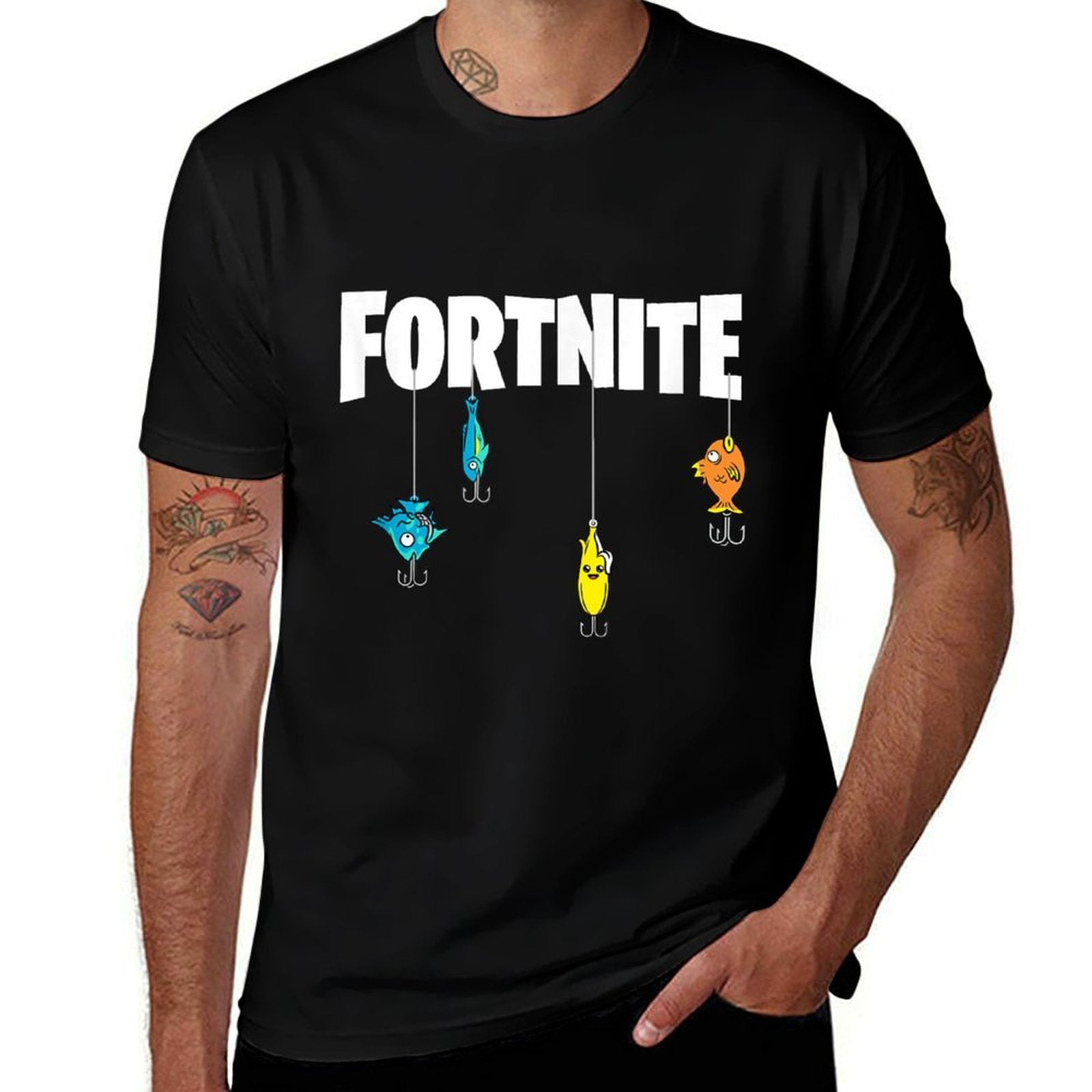 Fortnite Logo Lures White  Graphic-printed T-Shirt