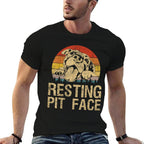 Vintage Pitbull Resting Pit Face - Funny Pitbull Lovers  Breathable T-Shirt