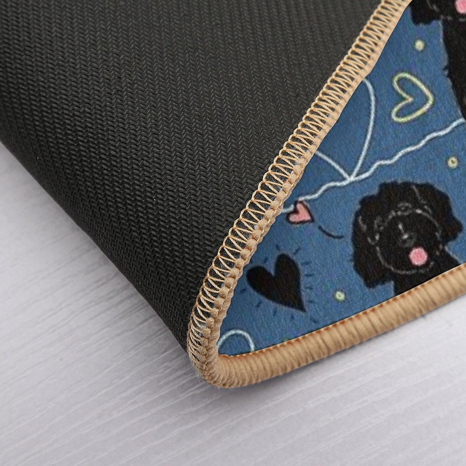 LOVE Black Goldendoodle Dog  Rapid-Drying Bath Mat