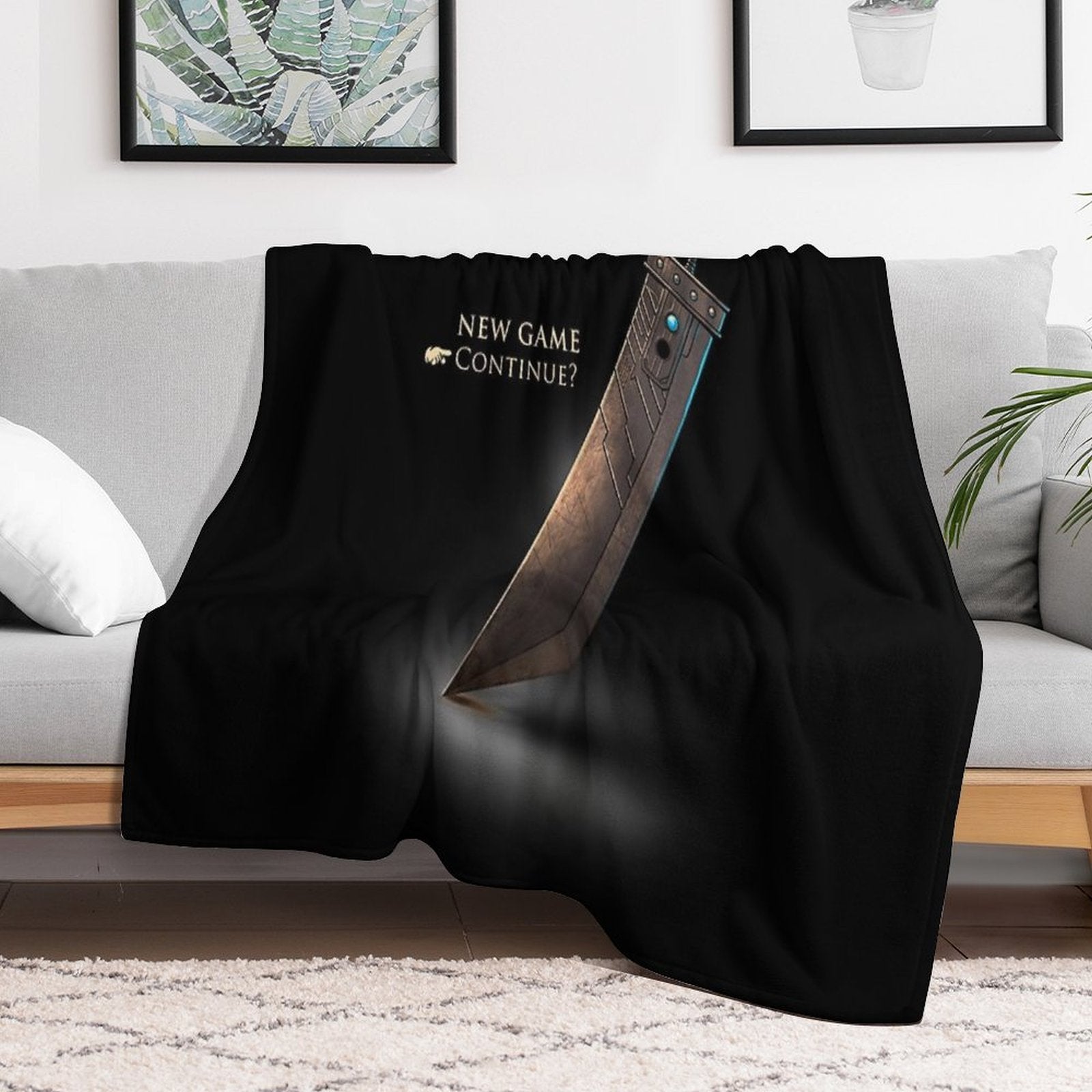 Cloud Strife Sword  Final Fantasy VII New Game  Sephiroth  Retro Gamer Multi-functional Throw Blanket