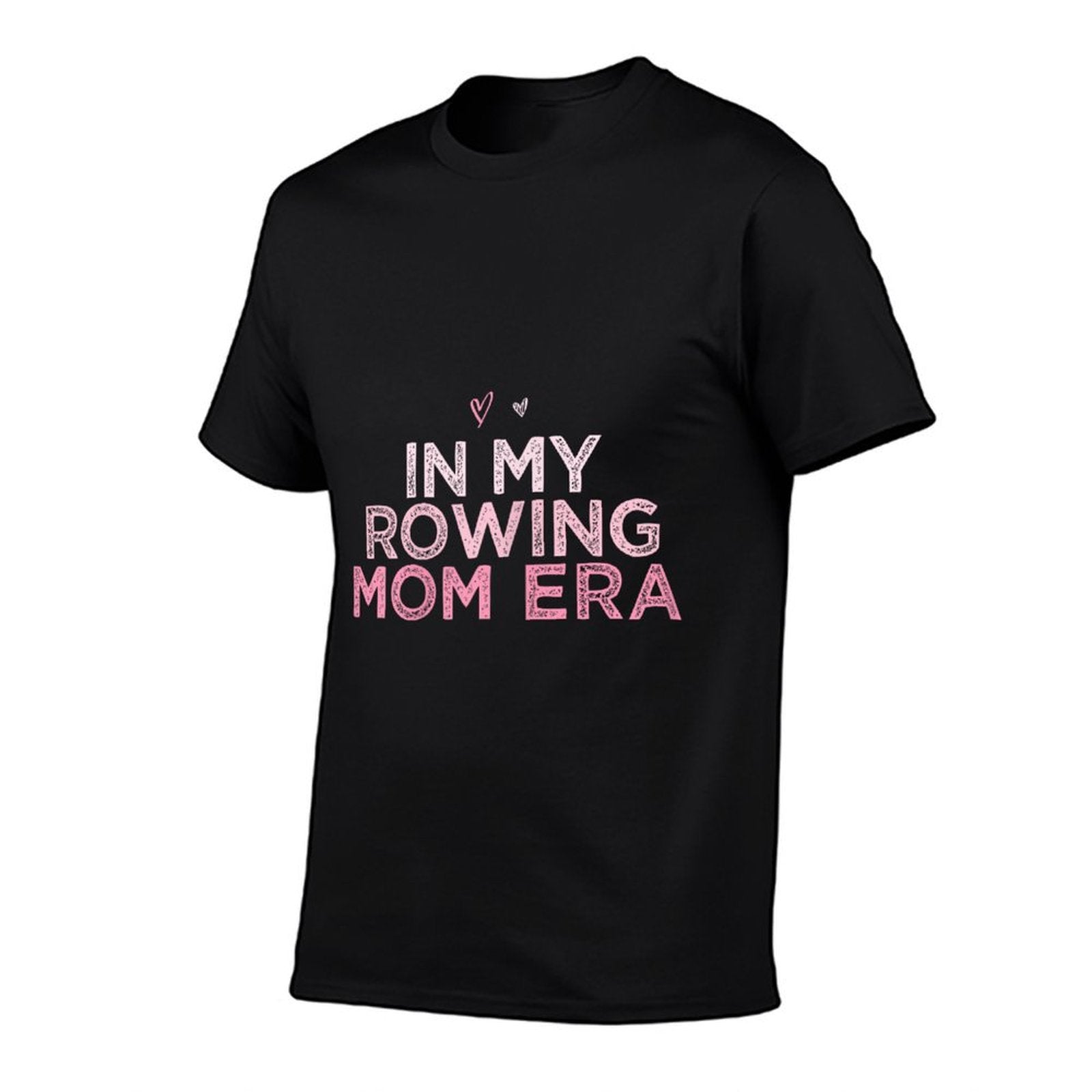 In My Rowing Mom Era Funny Retro Heart Women  Ribbed Collar T-Shirt