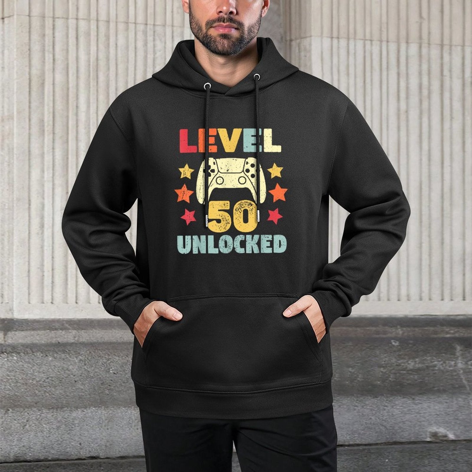 Level 50 Unlocked Funny Video Gamer 50th Birthday Unisex Design Hoodie