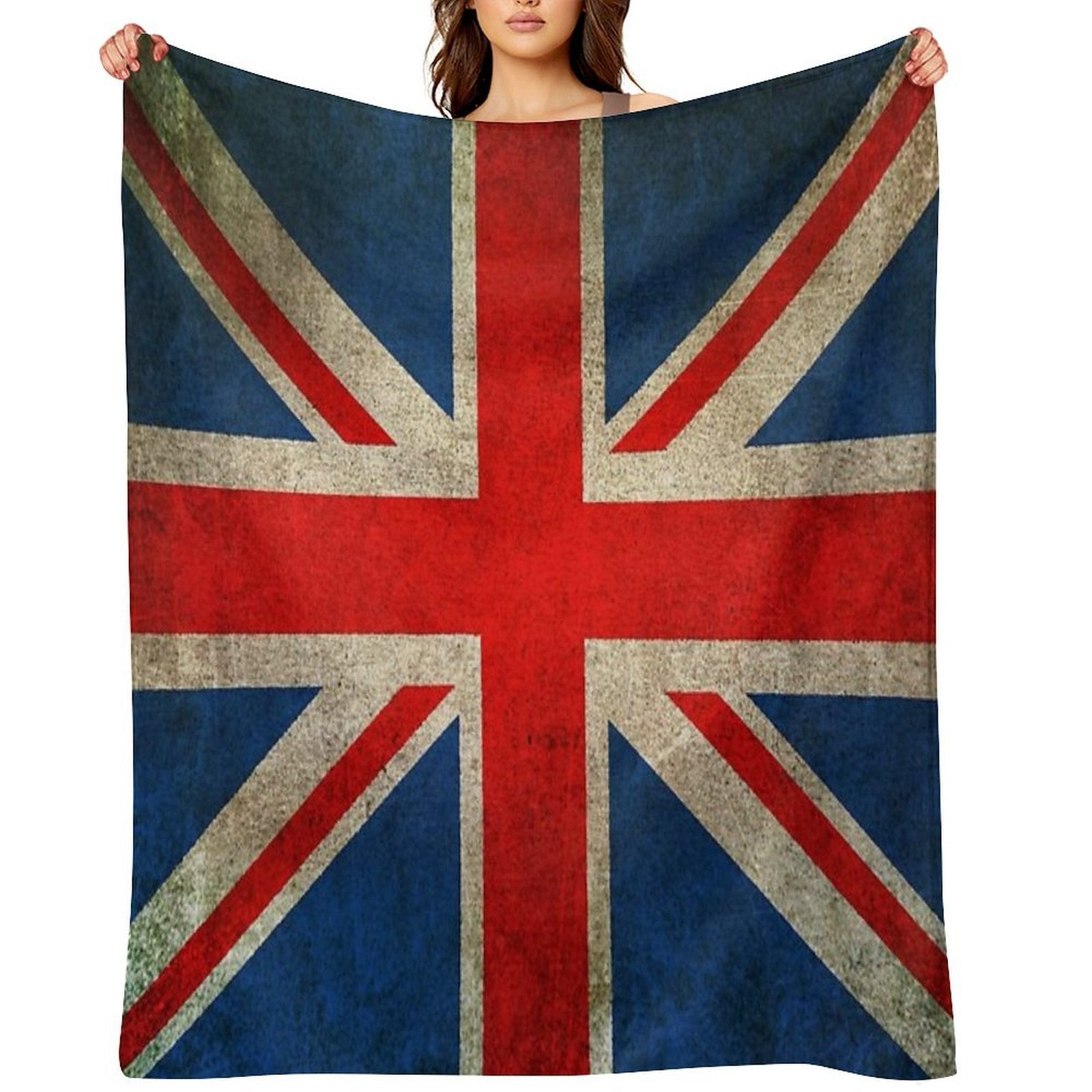 Old And Worn Distressed Vintage Union Jack Flag Compact Throw Blanket