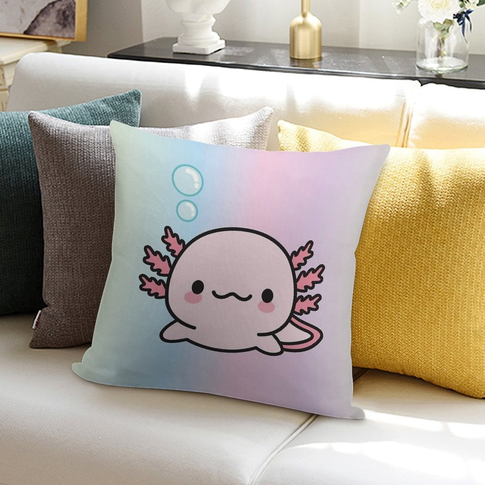 Cute Axolotl Soft Ultra-Soft Texture Throw Pillow