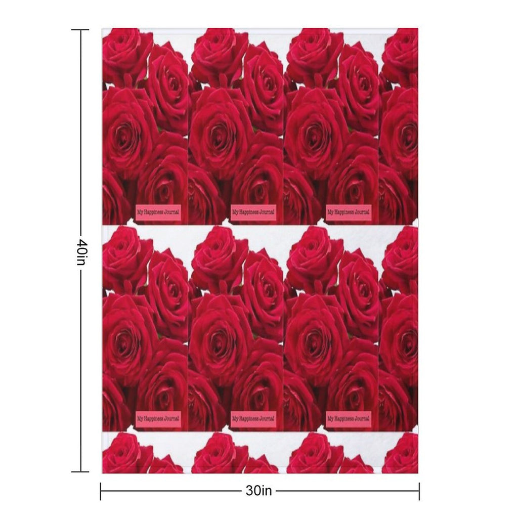 Happiness Journal with Red Roses Lightweight Throw Blanket