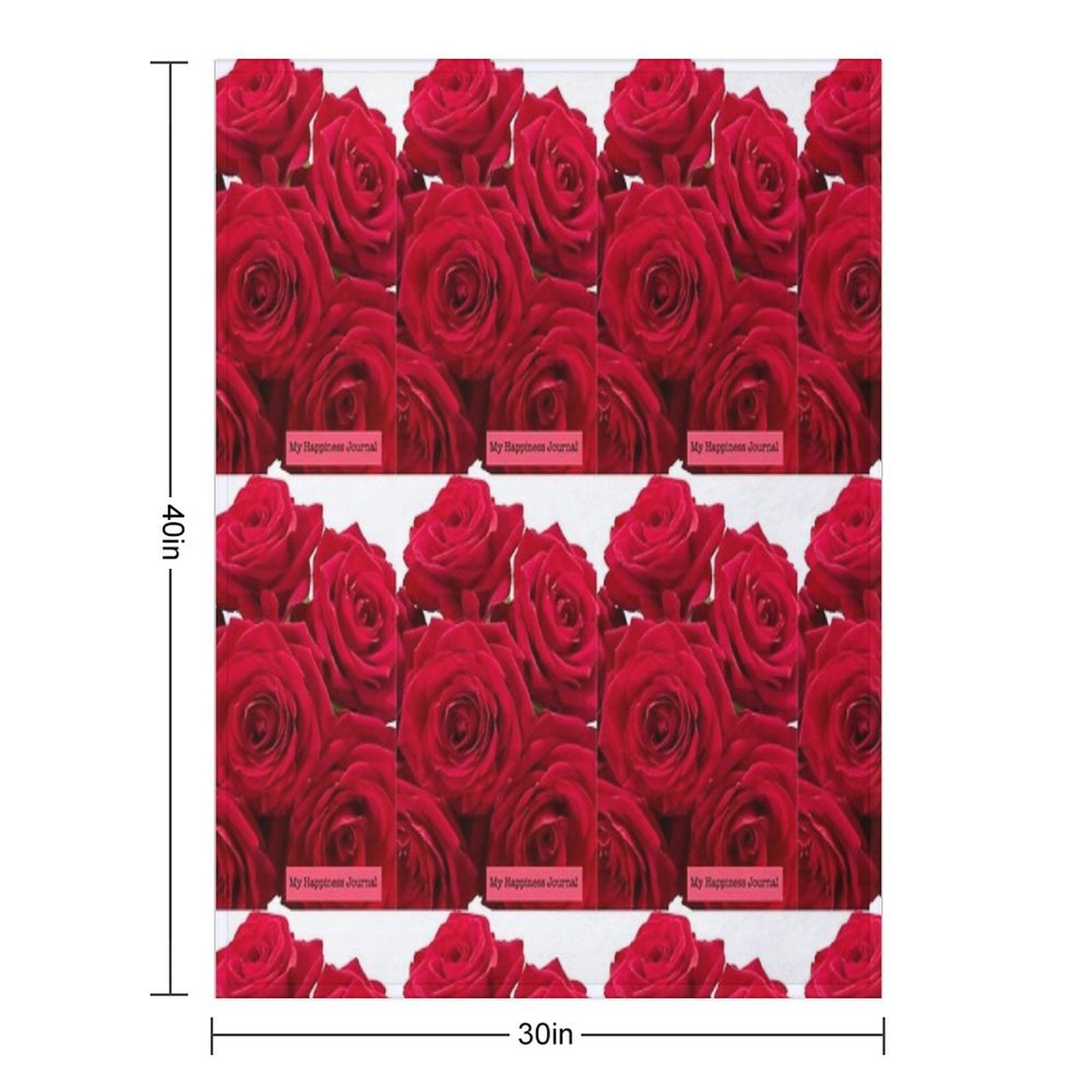 Happiness Journal with Red Roses Lightweight Throw Blanket