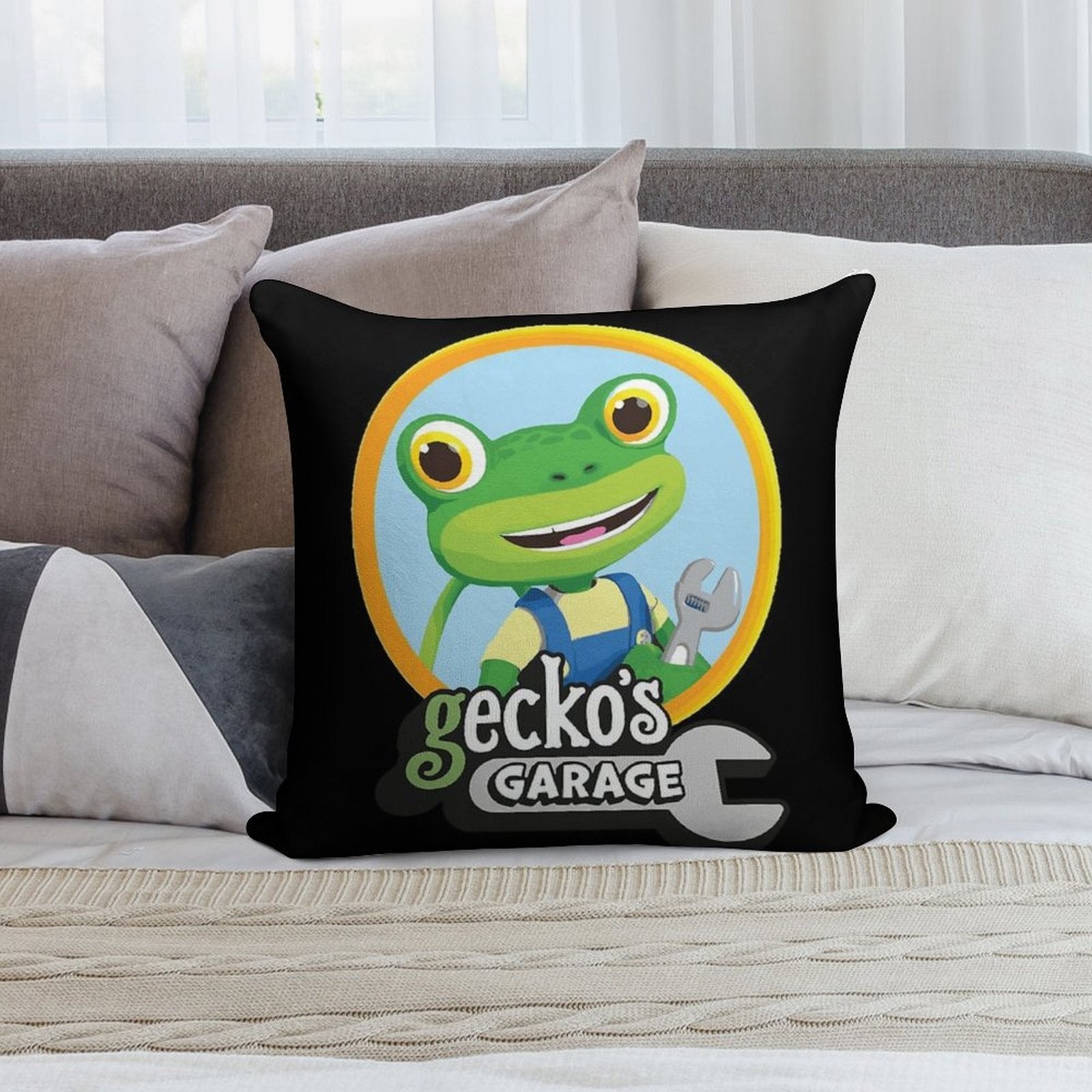 Kids Garage Gecko's GG Soft Washable Throw Pillow
