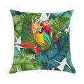 Fresh Parrot Tropical Banana Leaves Bouquet Soft Decorative Cover Throw Pillow