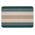 Greek Key - Meander - Taupe And Green  Absorbent Bath Mat