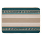 Greek Key - Meander - Taupe And Green  Absorbent Bath Mat