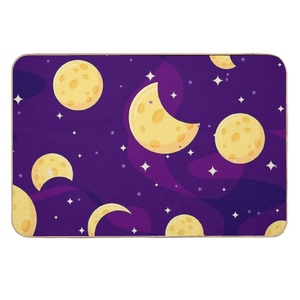 Moon Print with Stars  Dirt-Trapping Bath Mat