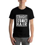 Straight Outta Hair Funny Sexy Bald Man Quote Saying Meme  Vintage-inspired T-Shirt