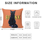 Black Cat Binx Halloween Soft Reinforced Edging Throw Pillow