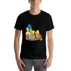 The Simpsons Homer Marge Maggie Bart Lisa Simpson Couch  Fade-proof Color T-Shirt