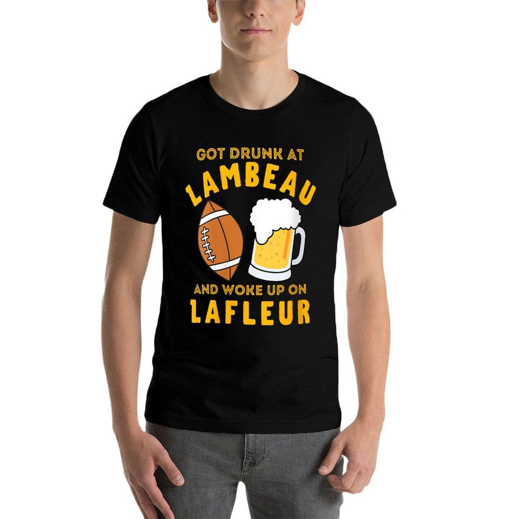 Womens Funny Got Drunk at Lambeau And Woke Up On Lafleur Fans  Rolled Sleeves T-Shirt