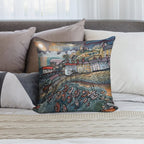 Beautiful Harbour, Tenby, Wales Soft Reinforced Edging Throw Pillow