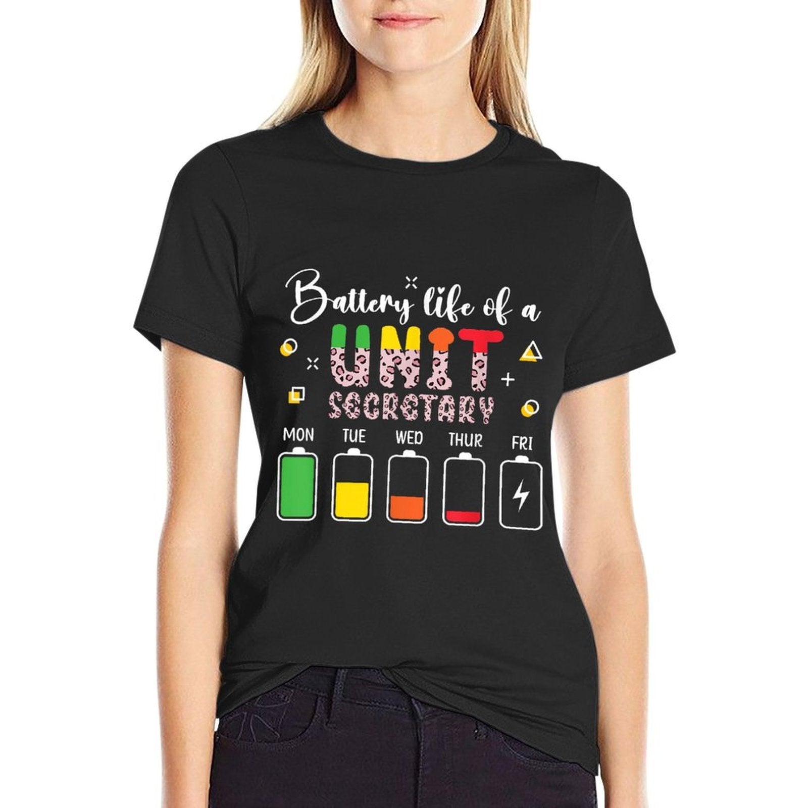 Battery Life Of A Unit Secretary Funny Unit Secretaries  Polyester Blend T-Shirt