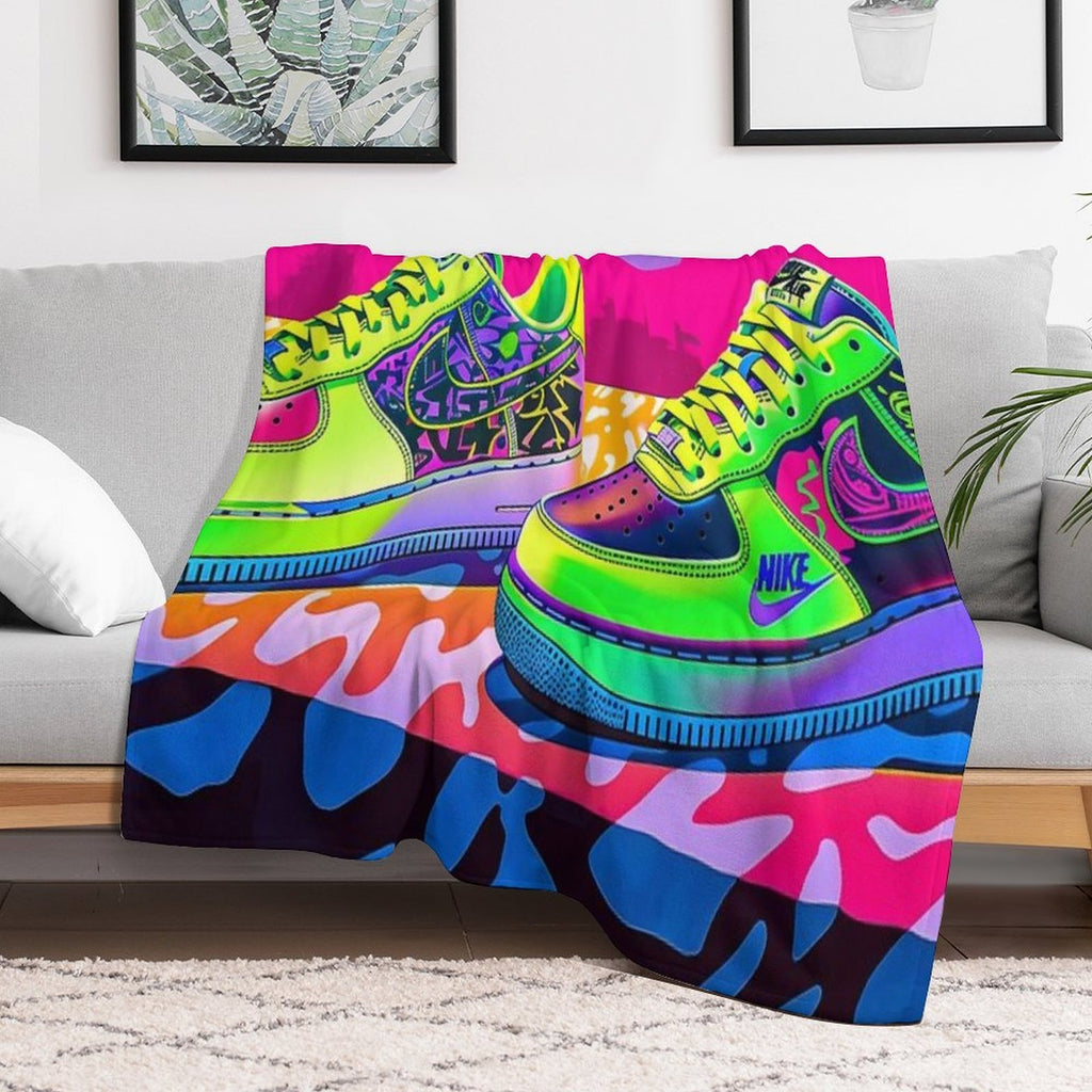 Nike Air Force One Lemon Candy Comfort Throw Blanket