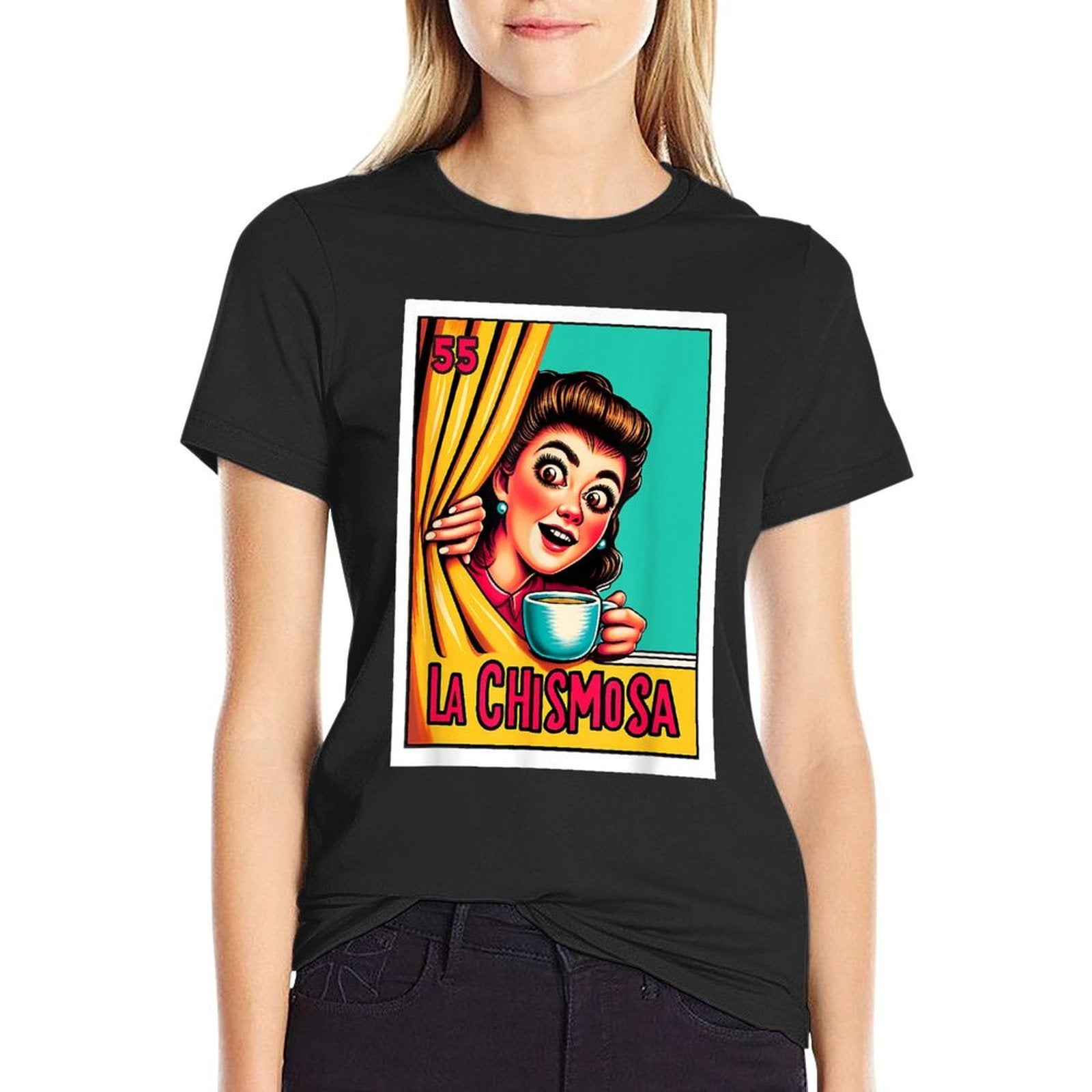 Mexican Lottery Designs Mexican La Chismosa Parody Lottery  Moisture-wicking T-Shirt