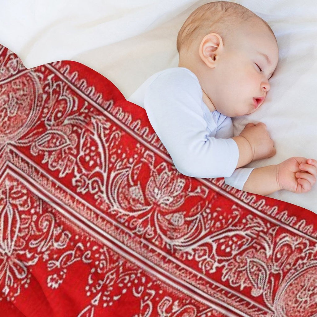 Classic Red Bandanna Style Quick-dry Throw Blanket