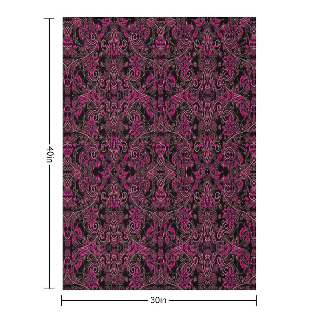 Pink Vines And Lace Easy Care Throw Blanket