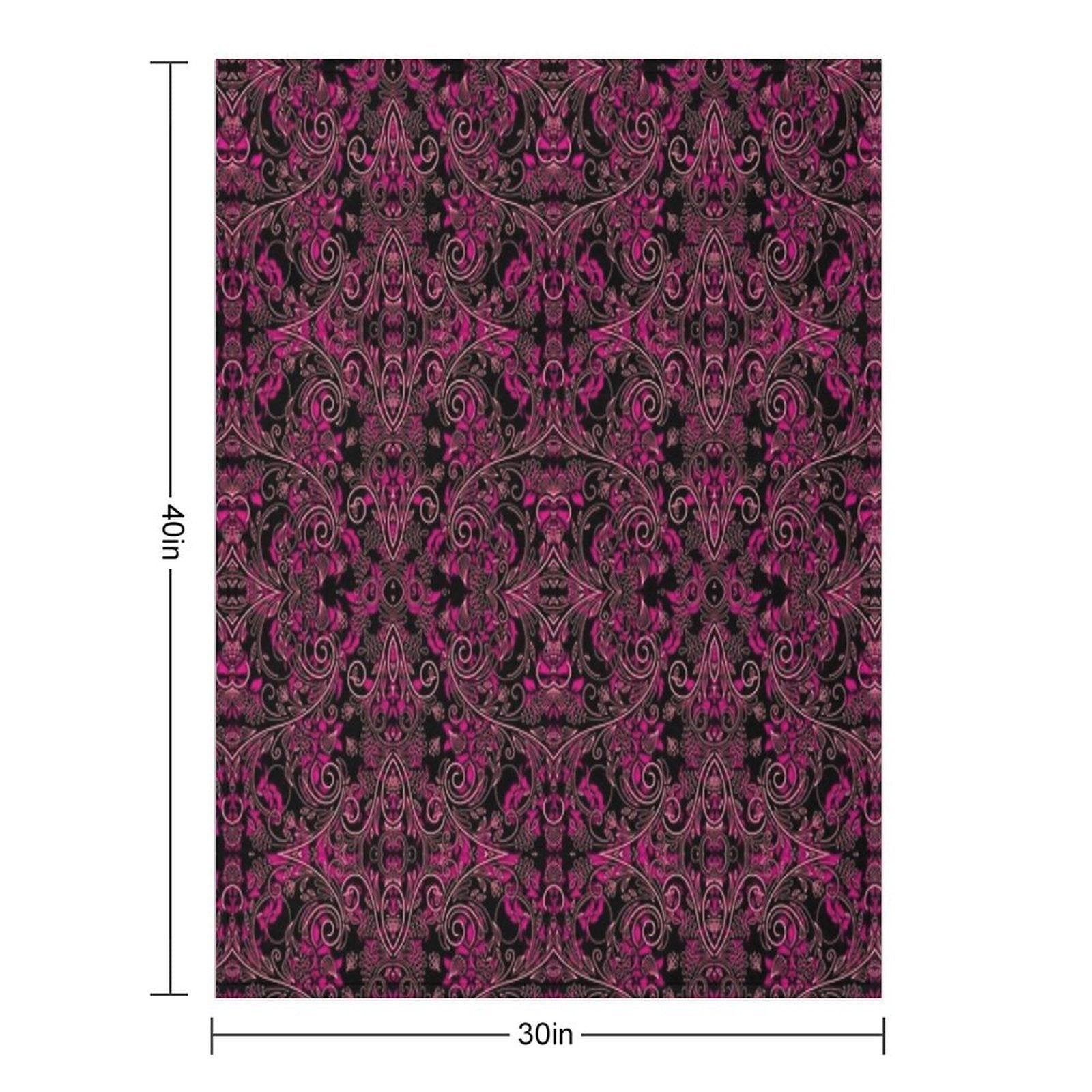 Pink Vines And Lace Easy Care Throw Blanket