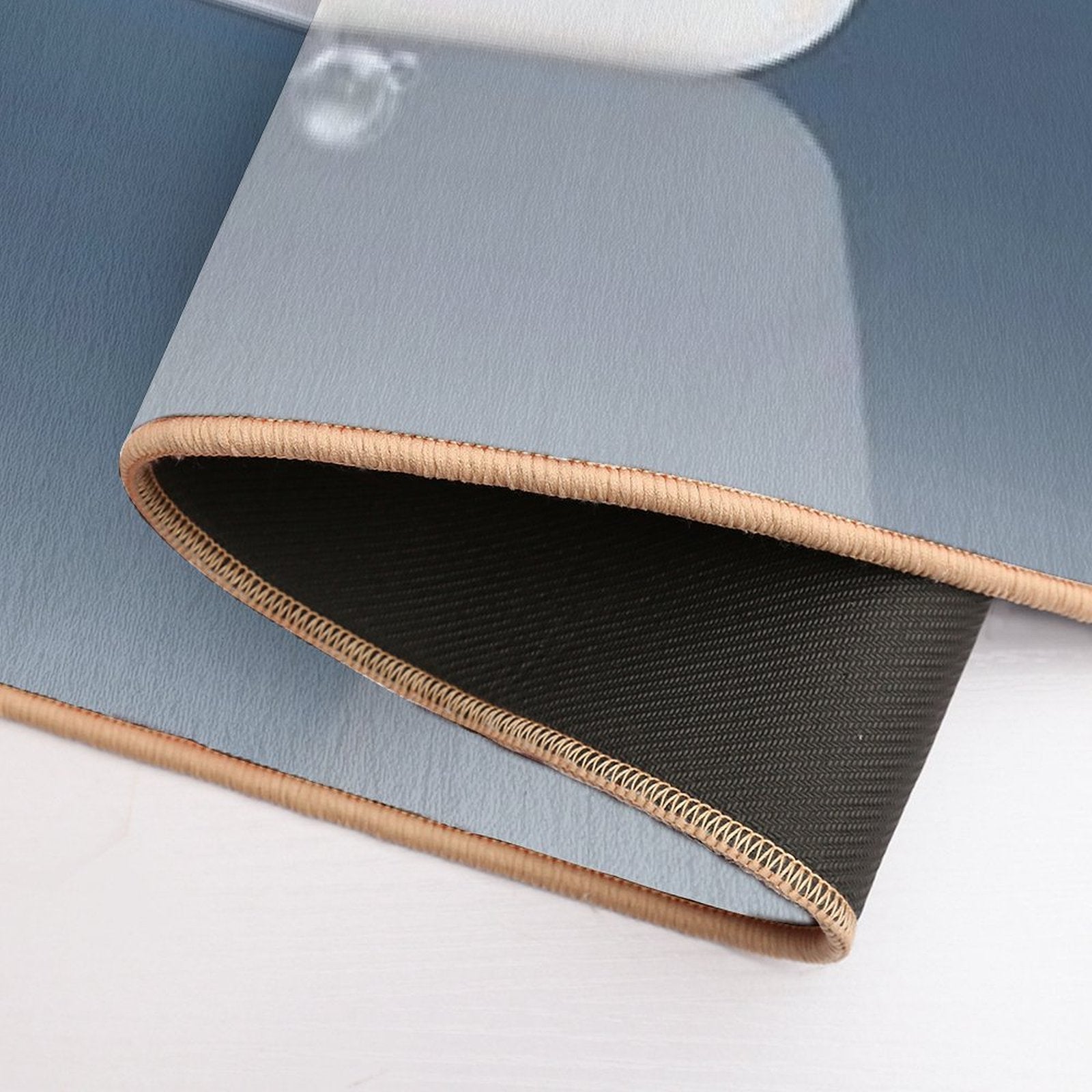 Baby Donkey And Duckling in Modern Bathtub Blue Print, Donkey Bathing, Animals in Bathtub Art by Synplus  Eco-Friendly Bath Mat