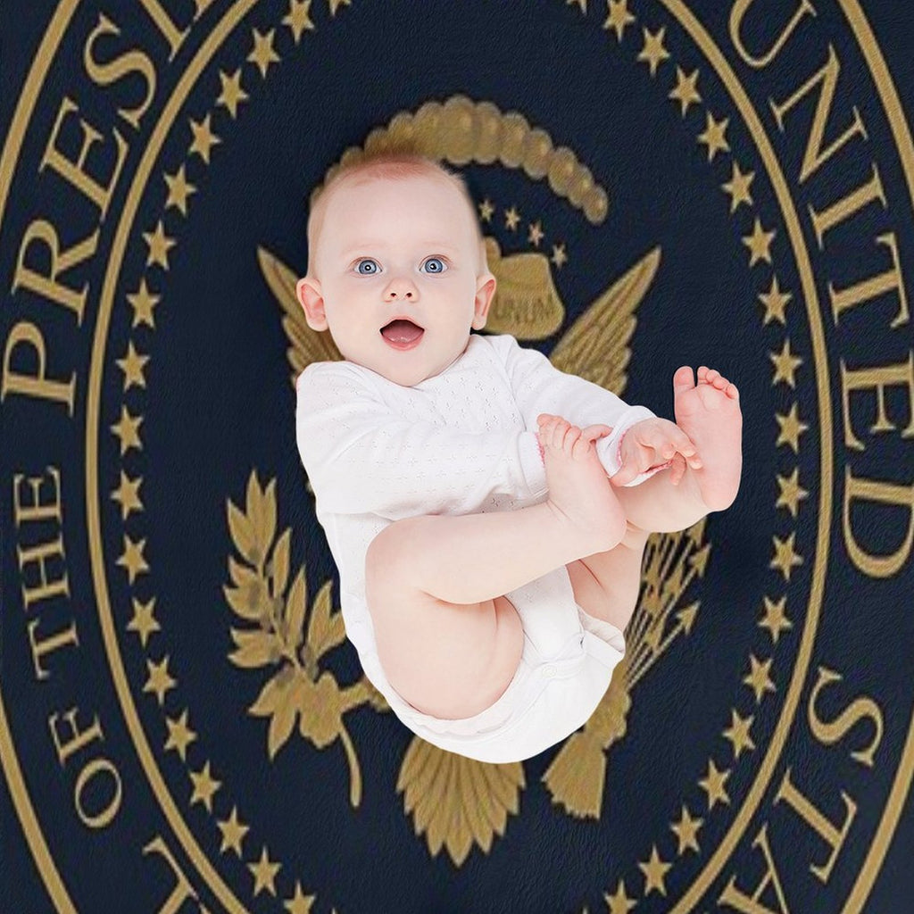 USA Presidential Seal Dark Blue Anti-pilling Throw Blanket