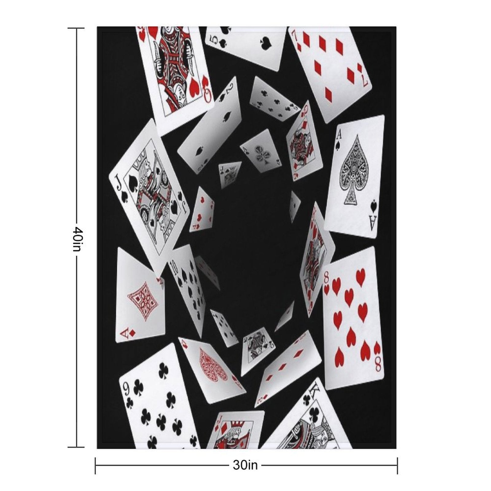 Falling Cards Wrinkle-free Throw Blanket