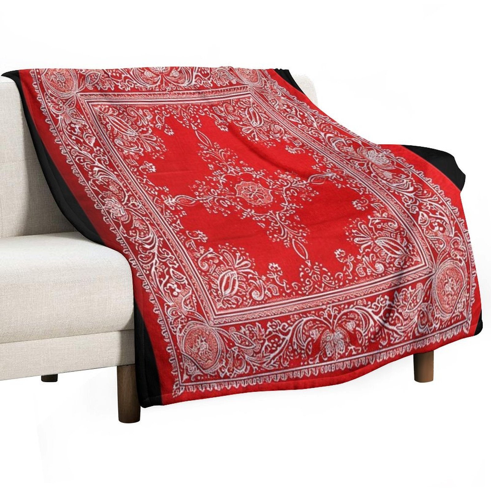 Classic Red Bandanna Style Quick-dry Throw Blanket