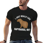 Funny Capybara Art For Men Women Kids Rodent Capybara Lover  Slim-fit Cut T-Shirt