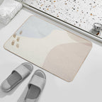 Neutral Soft Abstract Watercolor Background  Easy Maintenance Bath Mat