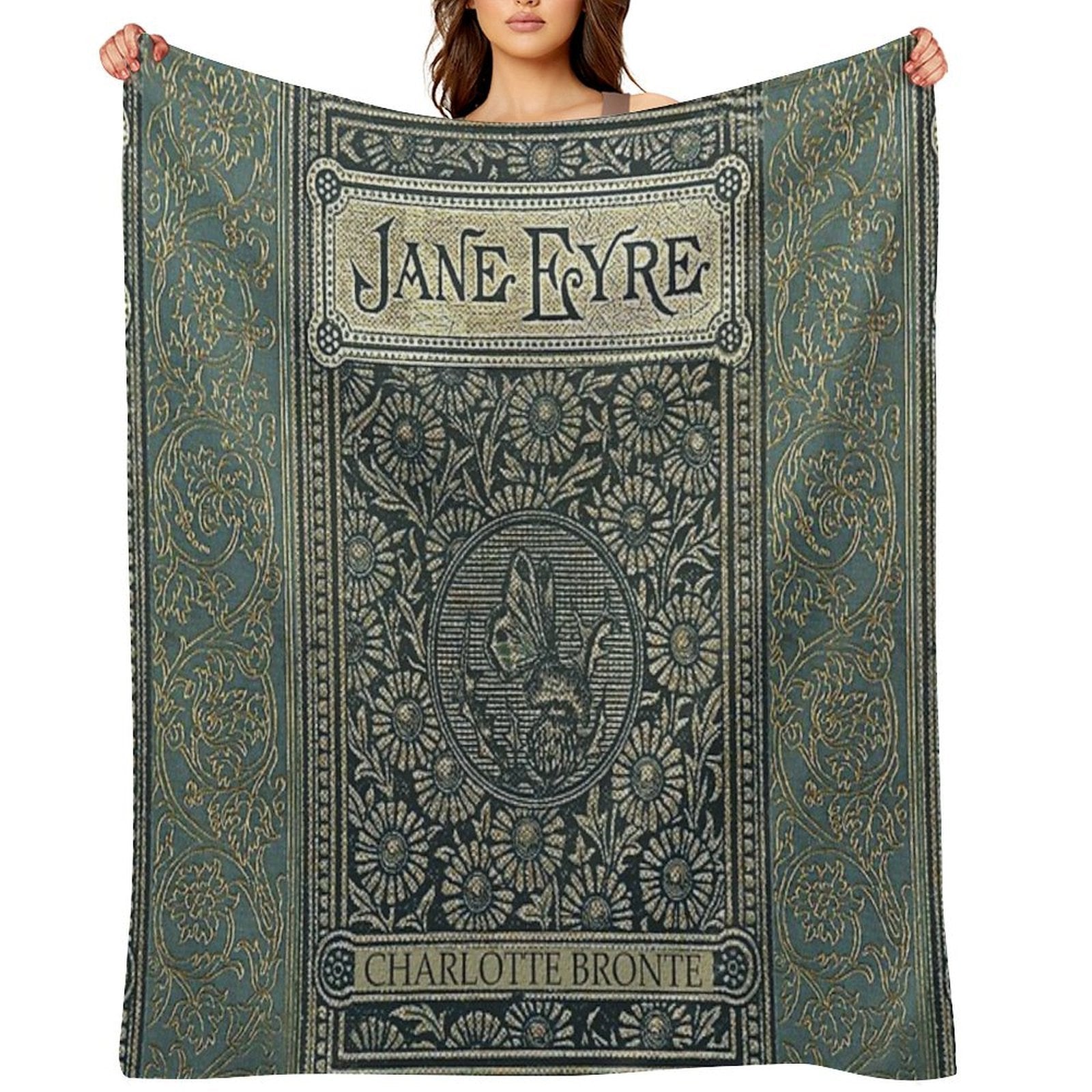 Jane Eyre Old Book Cover Design Comfort Throw Blanket