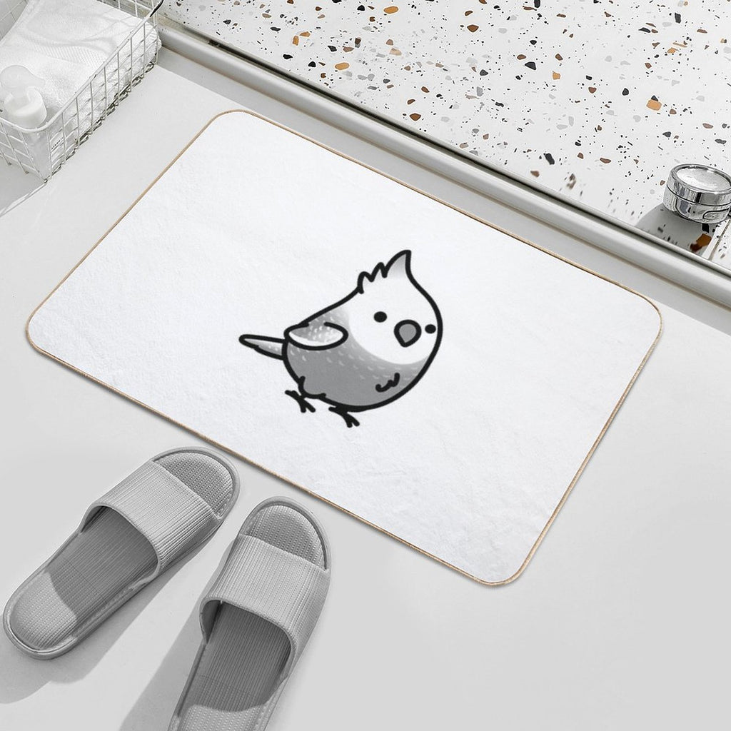 Chubby White-faced Pearl Cockatiel  High-Traffic Bath Mat