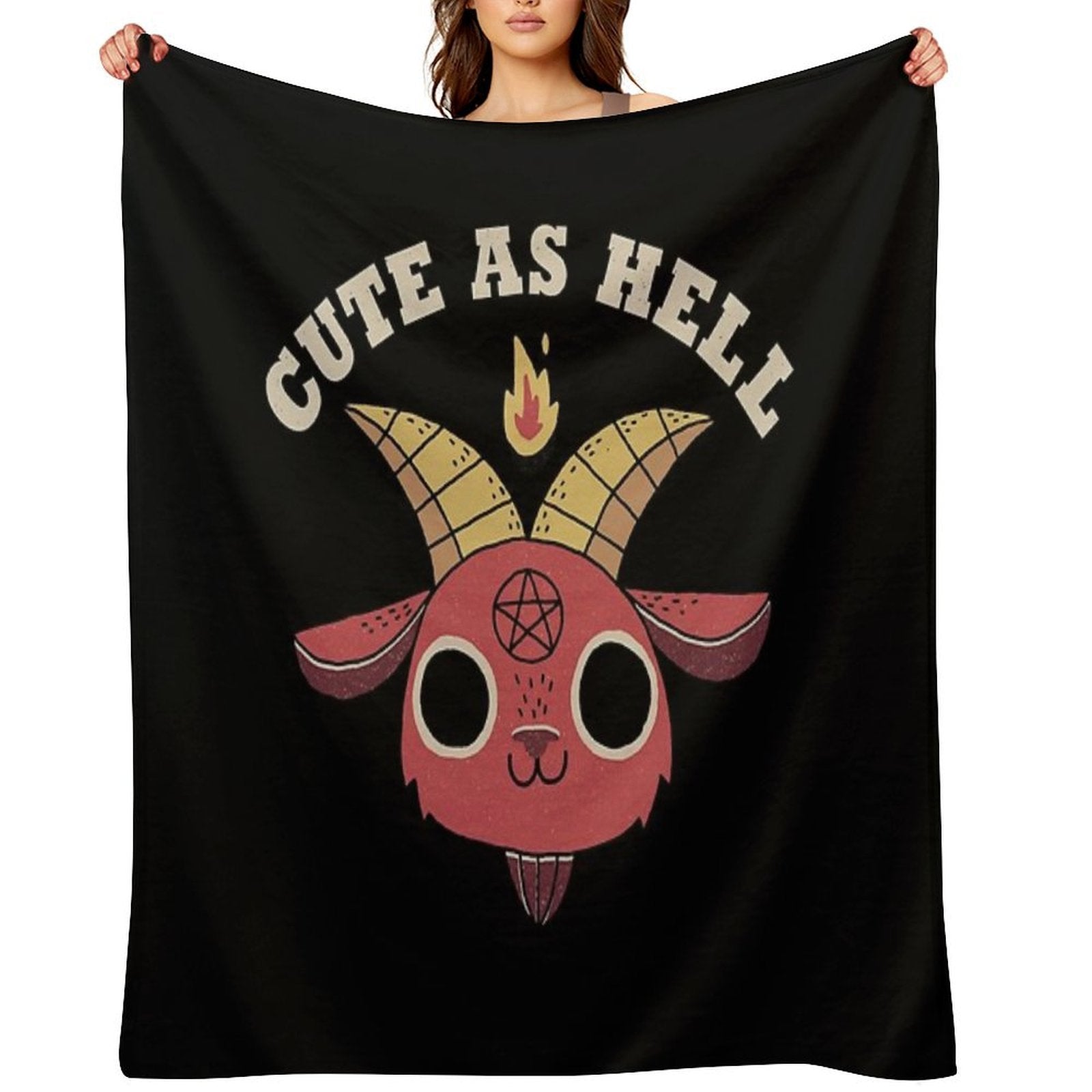 Cute As Hell Plush Throw Blanket