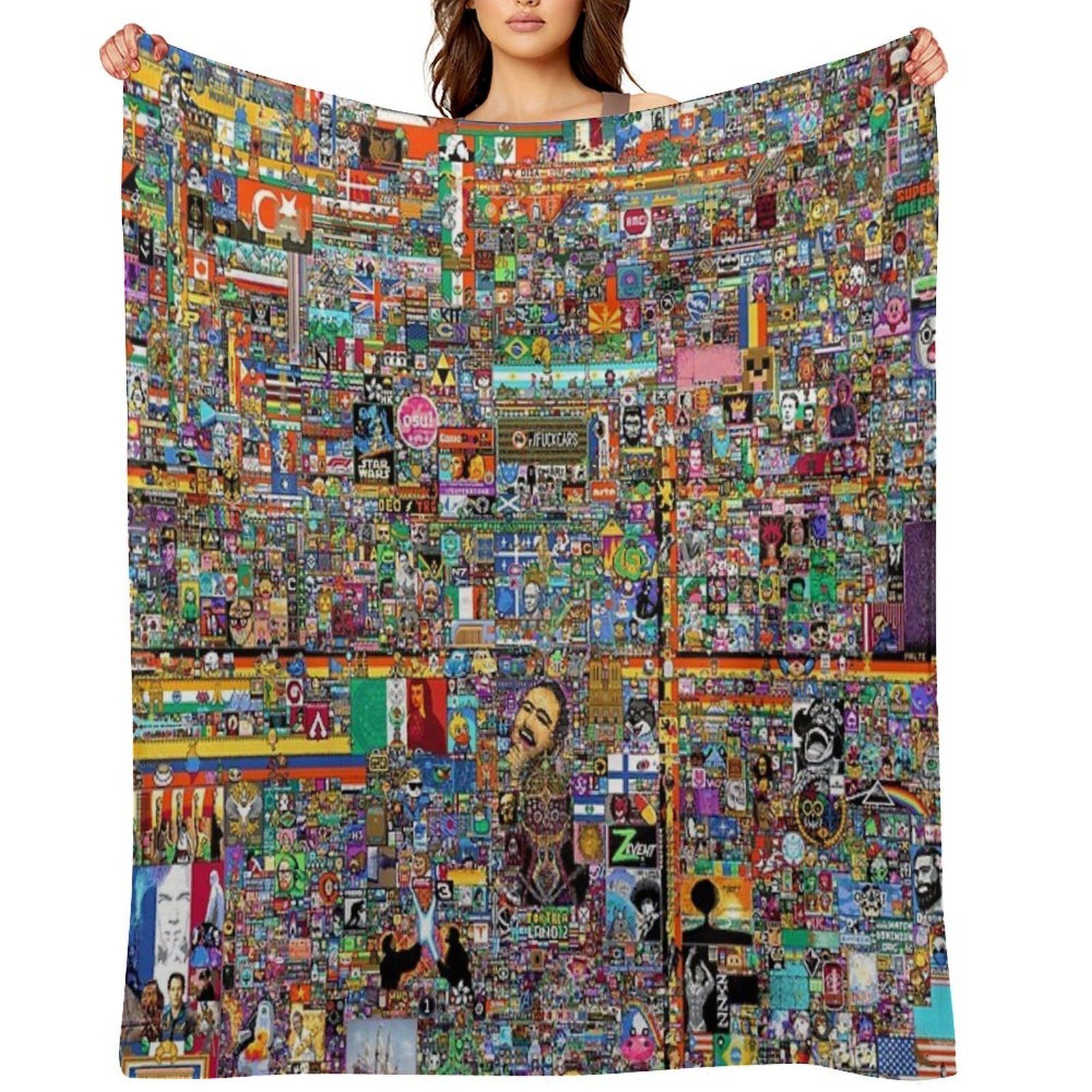 Reddit Rplace Poster Sustainable Throw Blanket