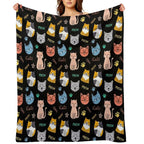 Cats Cats Wrinkle-free Throw Blanket