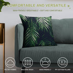 Tropical Palm Leaves Soft Easy Maintenance Throw Pillow