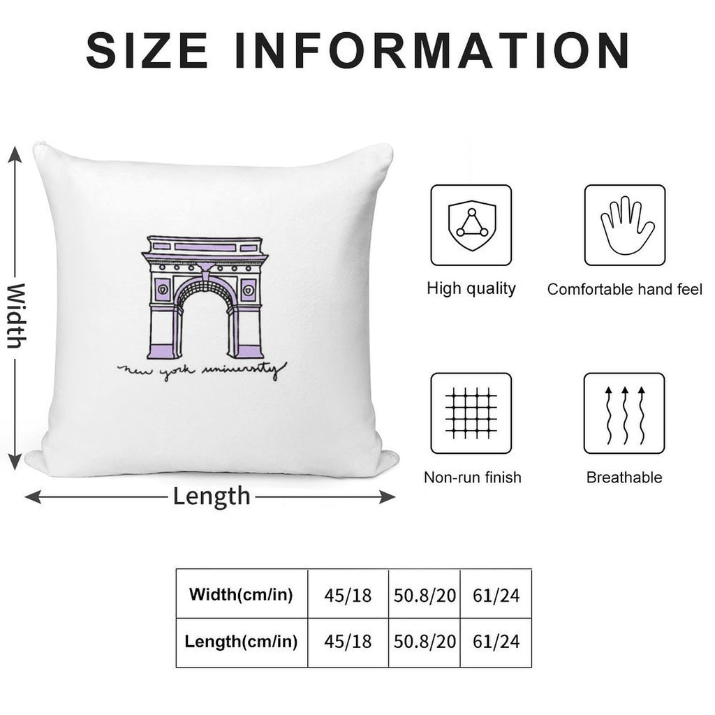 NYU Sticker Soft Skin-Friendly Throw Pillow