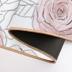 Sketchy Floral - Muted Pinks  Stain-Proof Bath Mat