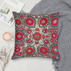 Shakhrisyabz Bokhara Uzbekistan Silk Embroidery Print Soft Reinforced Edging Throw Pillow