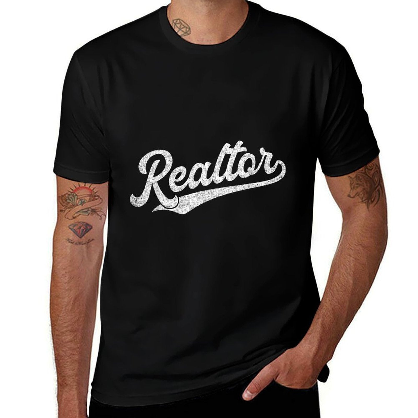Realtor Real Estate Agent Funny Retro Vintage Men Women Gift  Summer-ready Fabric T-Shirt