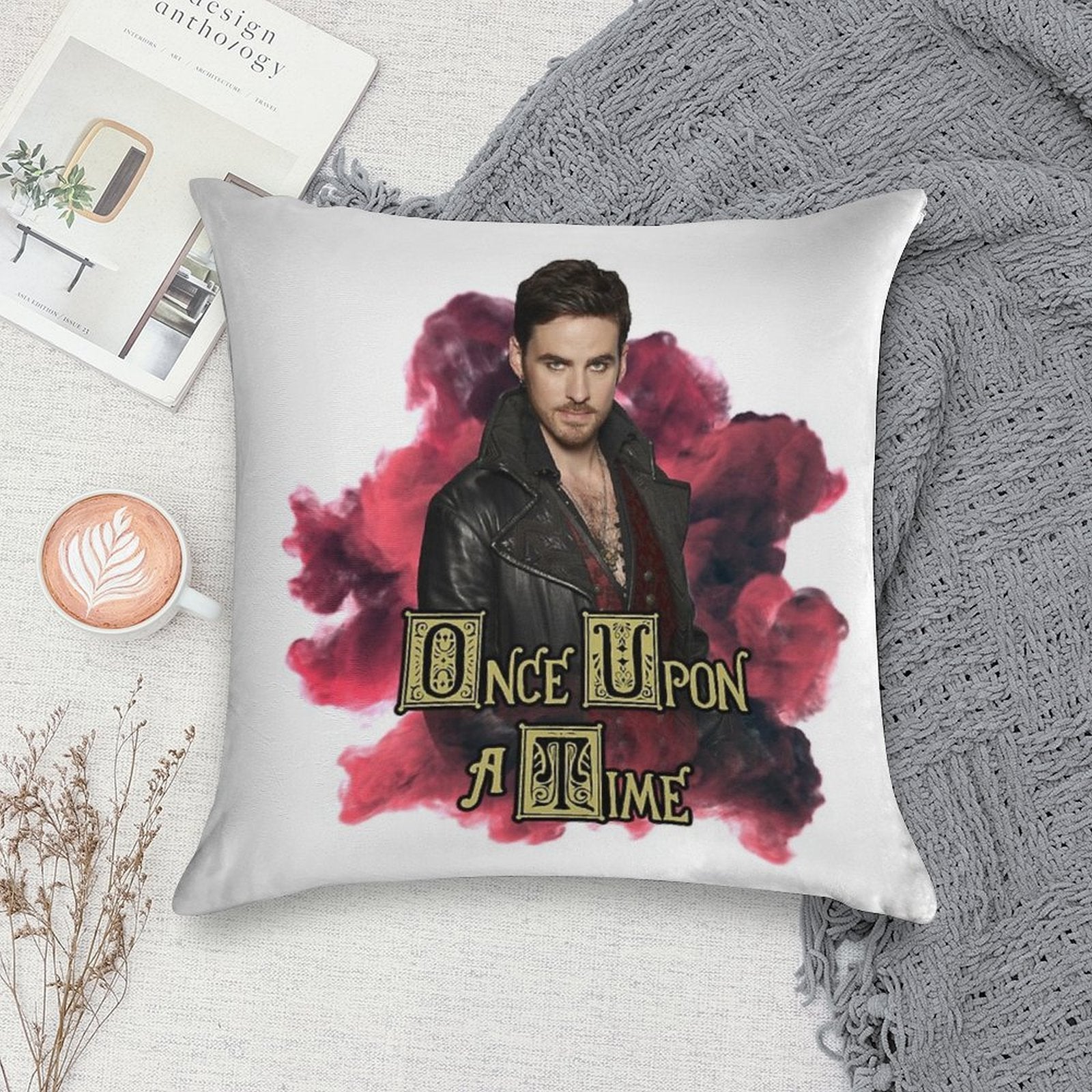 Once Upon A Time Captain Hook (Killian Jones) in Smoke Soft Anti-Pilling Throw Pillow