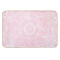 Watercolor White Mandala Flower Pink Design  Absorbent Bath Mat