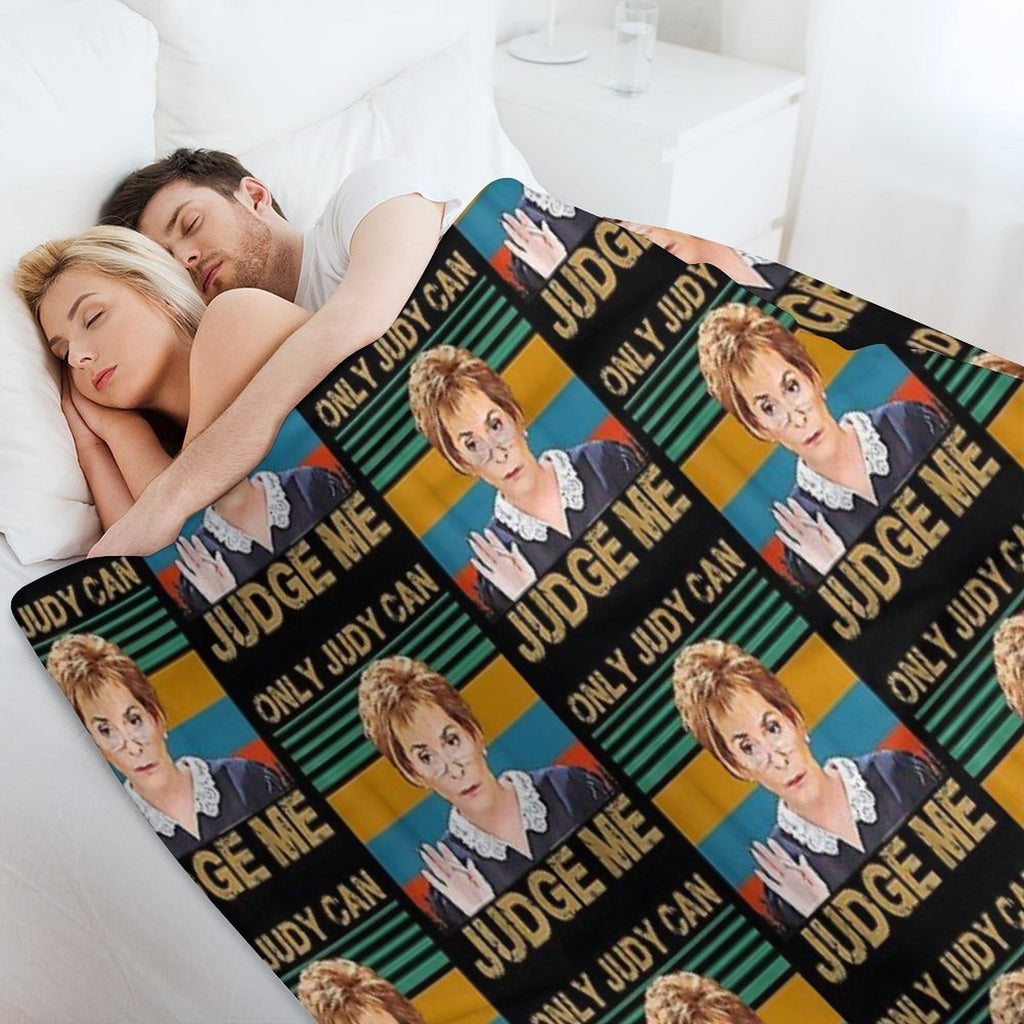 Funny Only Judy Can Judge Me Retro Vintage Sustainable Throw Blanket